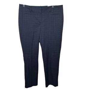 LOFT Original Straight‎ Leg Navy Plaid Pants Size 10 Career Work Stretch Office